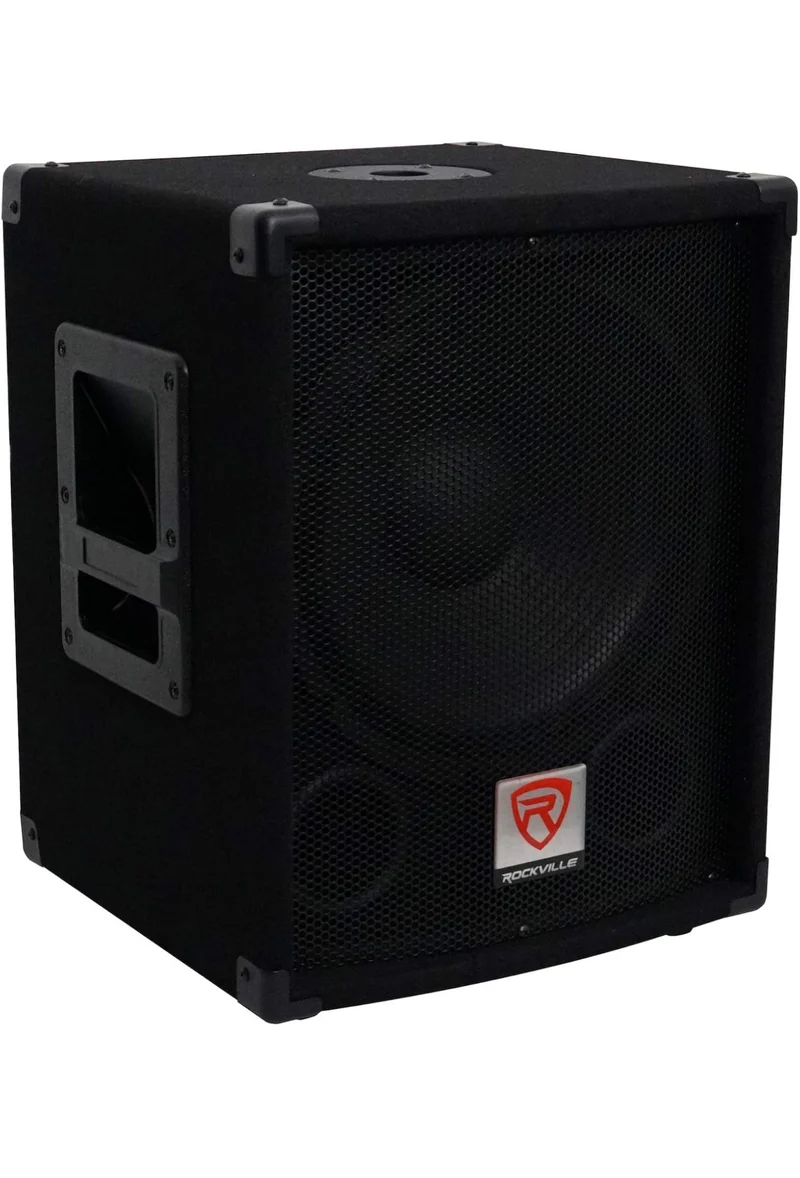 Rockville SBG1124 12" 600W Passive 4 Ω Pro DJ Subwoofer, Mdf/Pole Mount, Black