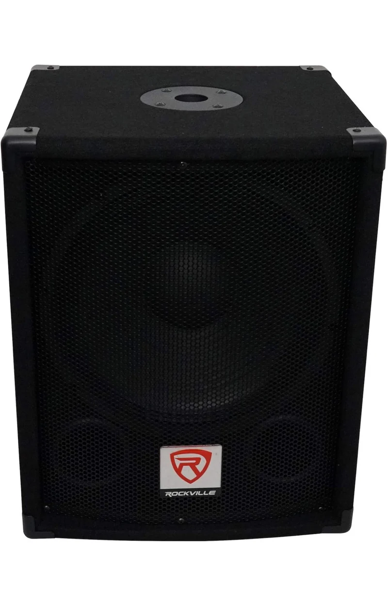 Rockville SBG1124 12" 600W Passive 4 Ω Pro DJ Subwoofer, Mdf/Pole Mount, Black