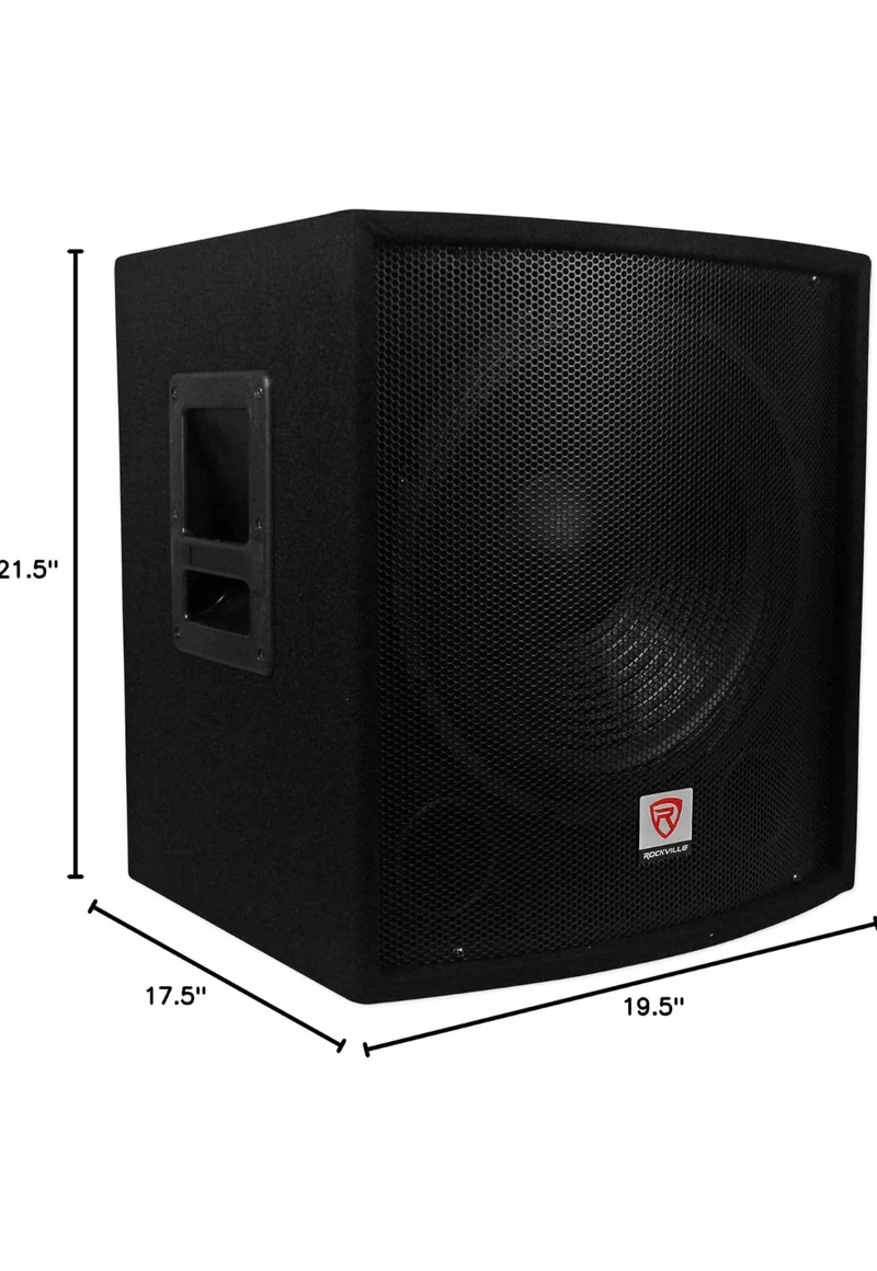 Rockville SBG1158 15" 800W Passive Pro DJ Subwoofer, MDF Cabinet/Pole Mount, Black