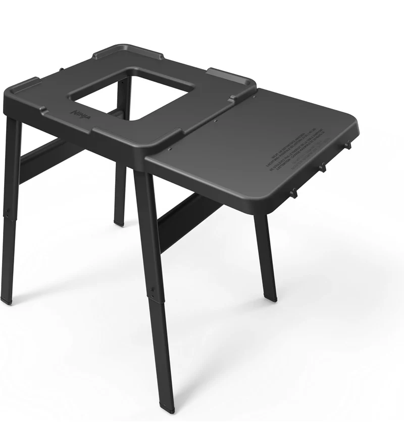Ninja Outdoor Side Table and Grill Stand, Adjustable Height, Weather Resistant, Compatible with Ninja Woodfire Collection OG700, OG800, OG900, & OO100 Series, XSKUNSTANDTBL