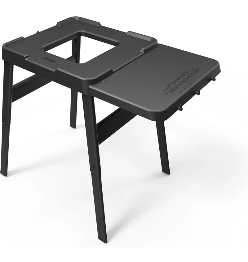 Ninja Outdoor Side Table and Grill Stand, Adjustable Height, Weather Resistant, Compatible with Ninja Woodfire Collection OG700, OG800, OG900, & OO100 Series, XSKUNSTANDTBL