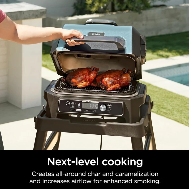 Ninja STRKXL Woodfire Roast & Smoke Rack, Compatible with OG800 and OG900 Series, Elevates Food for All-Around Charring and Smoke Absorption, Increased Airflow, Steel Smoking Rack, Silver