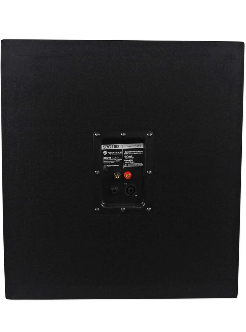 RockvilIe SBG1158 15" 800 Watt Subwoofer Sub for Church Sound Systems