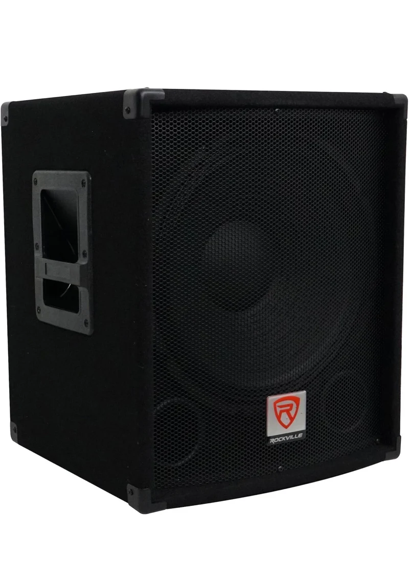 Rockville SBG1154 800 Watt Passive 4-Ohm Pro DJ Subwoofer, MDF/Pole Mount, 15 inch