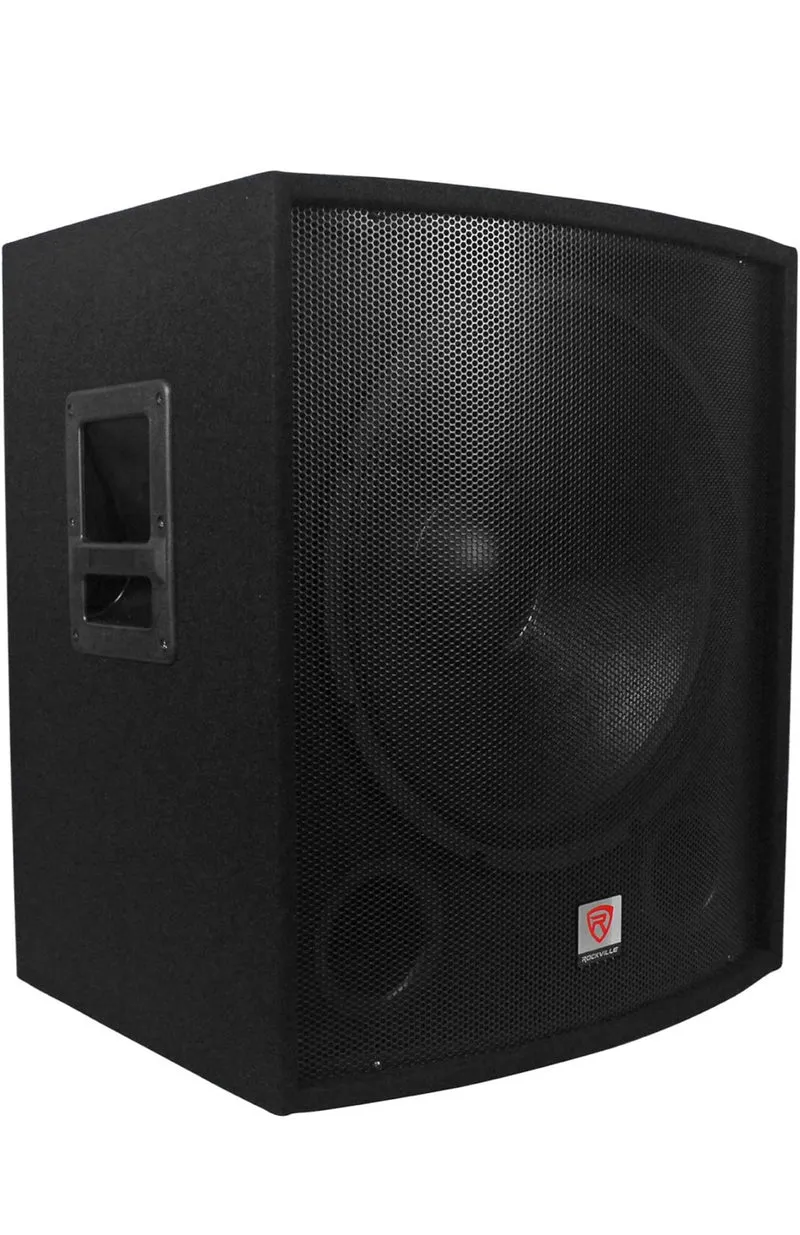 Rockville SBG1188 18" 1000 Watt Passive Pro DJ Subwoofer, MDF Cabinet/Pole Mount