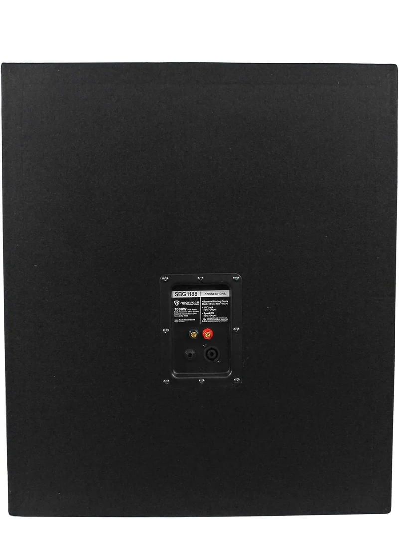 Rockville SBG1188 18" 1000 Watt Passive Pro DJ Subwoofer, MDF Cabinet/Pole Mount
