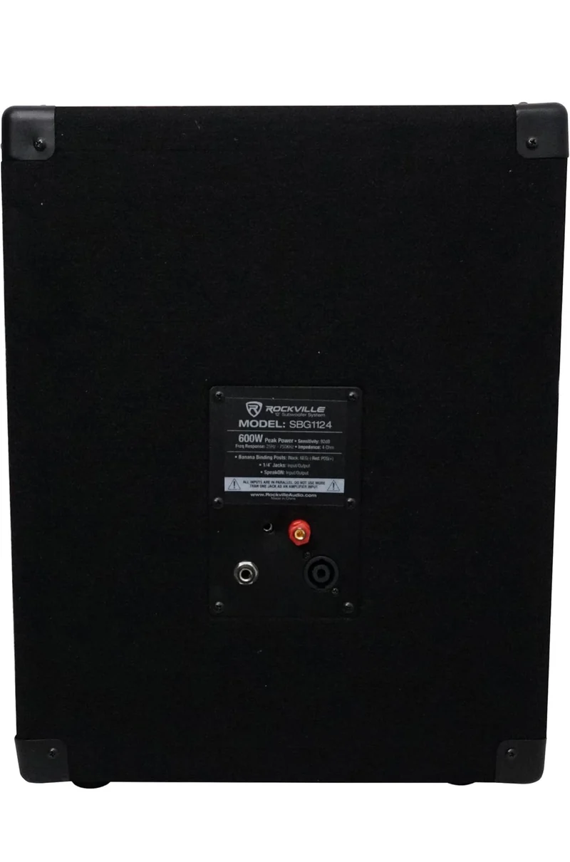 Rockville 2 SBG1124 12" 600 Watt Passive 4-Ohm Pro DJ Subwoofers,MDF/Pole Mount