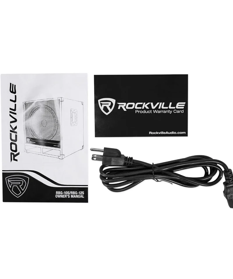 Rockville RBG10S Powered PA Subwoofer, Compact, 10", 1200W, Deep Bass, Variable Crossover, Built-in Limiter, Pole Mount, Perfect for DJ, House Parties
