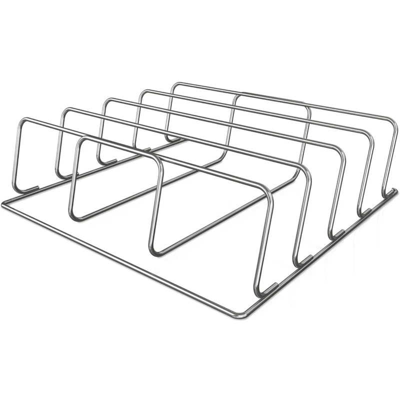 Ninja RACKXL Woodfire Rib Rack, Compatible with OG800 and OG900 Series, Smokes 4 Full Racks of Ribs, Elevates Ribs for All-Around Airflow, Even Bark, Steel, Silver