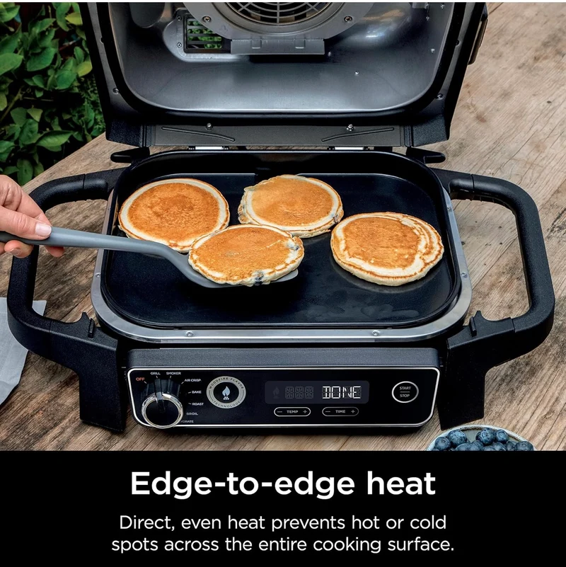 Ninja PLT Woodfire, Outdoor Flat Top Griddle Plate, Compatible with Ninja Woodfire Grills (OG700 series), Ceramic Coating, Insert, Black/Grey