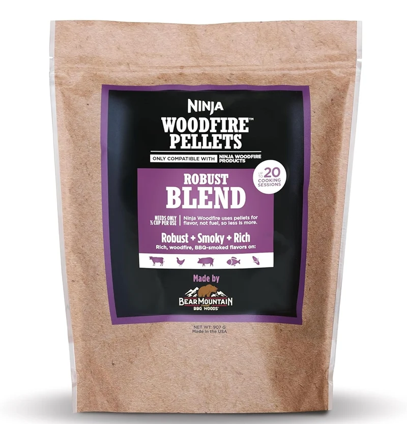 Ninja Woodfire Grill Pellets Robust Hickory Cherry Maple Oak Blend & All Purpose Cherry Maple Oak Blend 2-lb Bags, Only Compatible with Ninja OG700 Grills