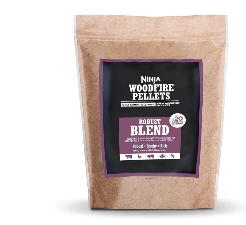 Ninja Wood fire Pellets, Robust Blend 2-lb Bag, Up to 20 Cooking Sessions, 100% Real Wood Pellets, Only Compatible with Ninja Woodfire Grills & Ovens - Robust Blend