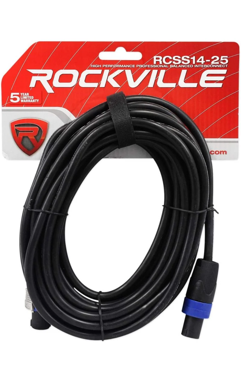 Rockville (2) SBG1128 12" Pro DJ PA Subwoofers+5000w 2-Channel Amplifier+Cables