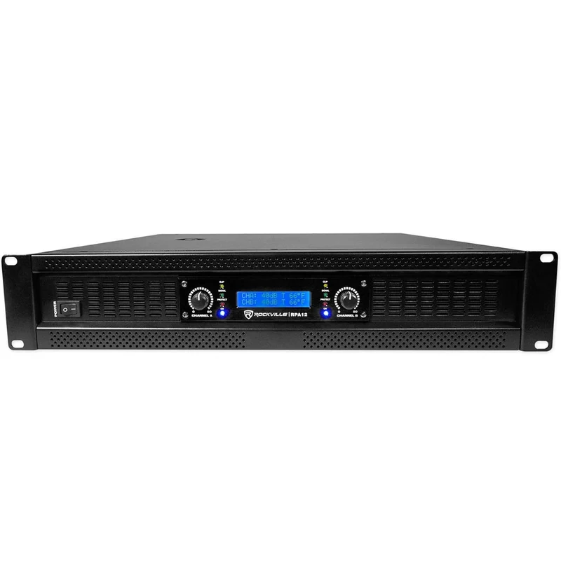 Rockville (2) SBG1128 12" Pro DJ PA Subwoofers+5000w 2-Channel Amplifier+Cables
