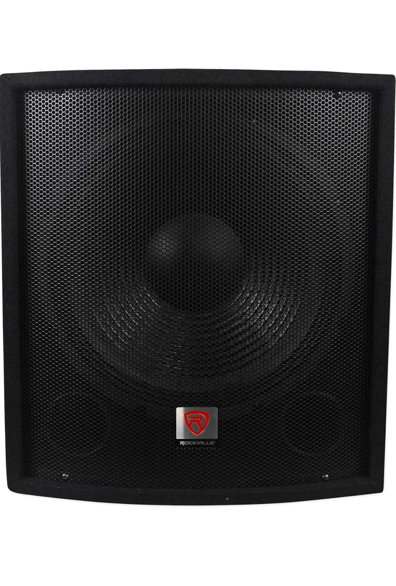 Rockville (2) SBG1158 15" Pro DJ PA Subwoofers+5000w 2-Channel Amplifier+Cables