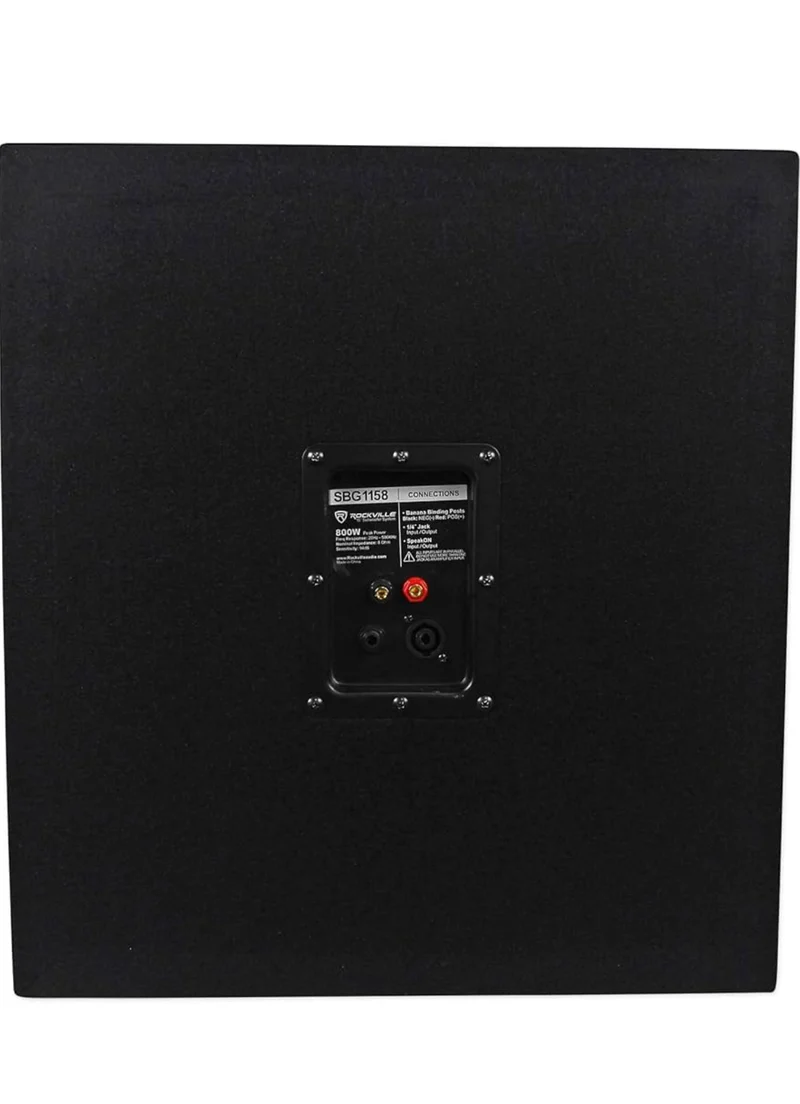 Rockville (2) SBG1158 15" Pro DJ PA Subwoofers+5000w 2-Channel Amplifier+Cables