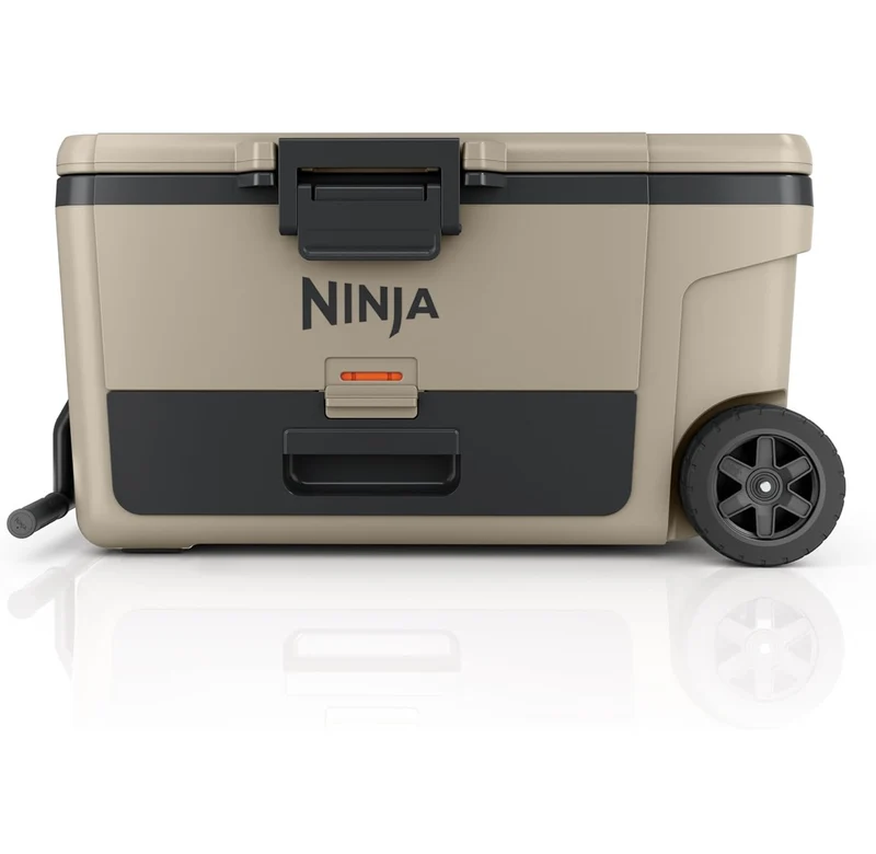 Ninja Cooler FrostVault 65QT Cooler with Wheels Insulated with Temp Dry Storage Drawer Keeps Ice Cold for Days - Birch Beige (FB265GY)