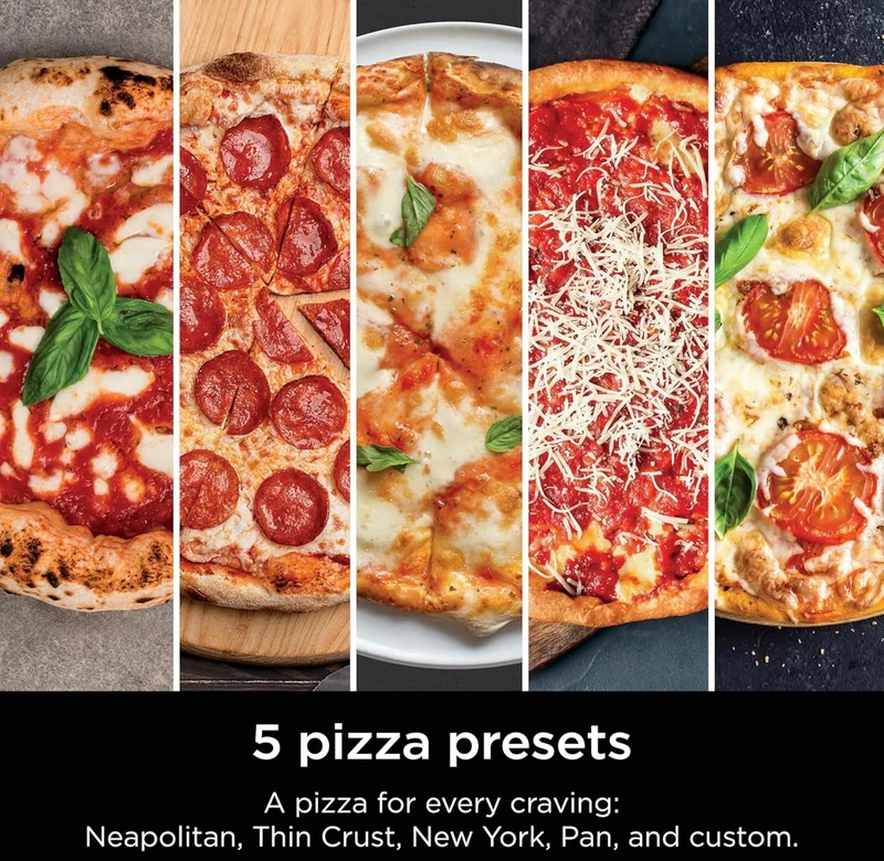 Ninja Artisan Outdoor Pizza Oven, 12-inch, 3-minute Pizza, Neapolitan, Thin Crust, New York Chicago, Custom, 700F Max Temperature, Electric Heat, Bake, Broil, Proof, Warm( MO201)