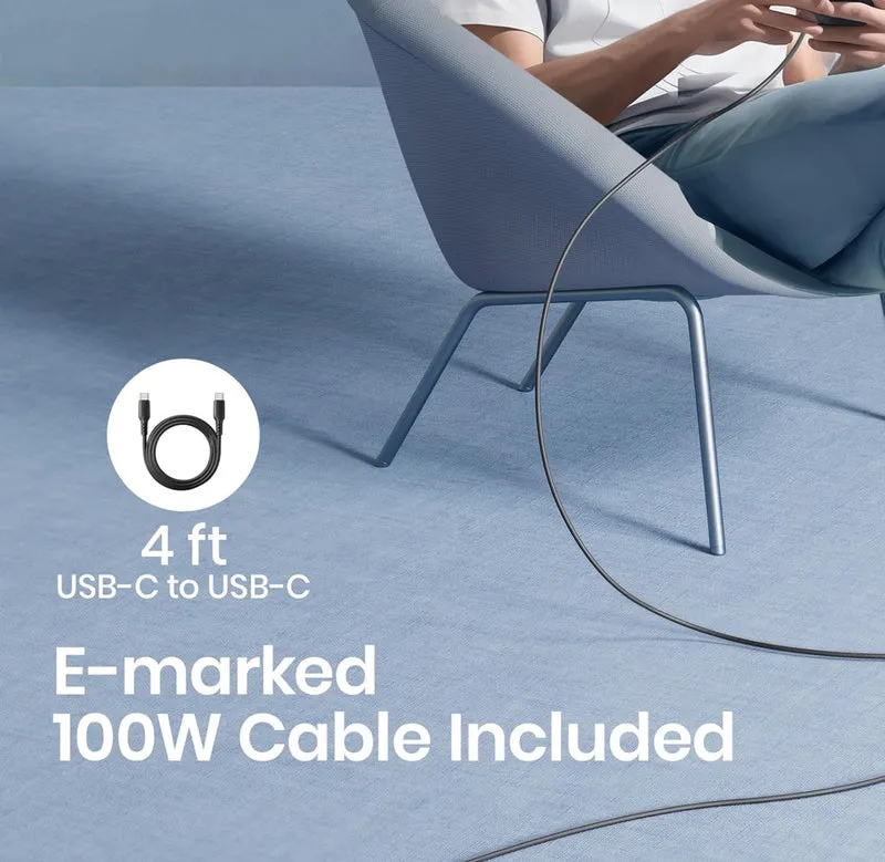 INIU 65W USB C Charger, PD QC 3.0 Fast Charging Type C Wall Charger Block, 2 Ports USB-C Power Adapter for iPhone 16 15 14 Pro Max iPad Pro AirPods Samsung S23 Google Pixel Tablet Switch, White