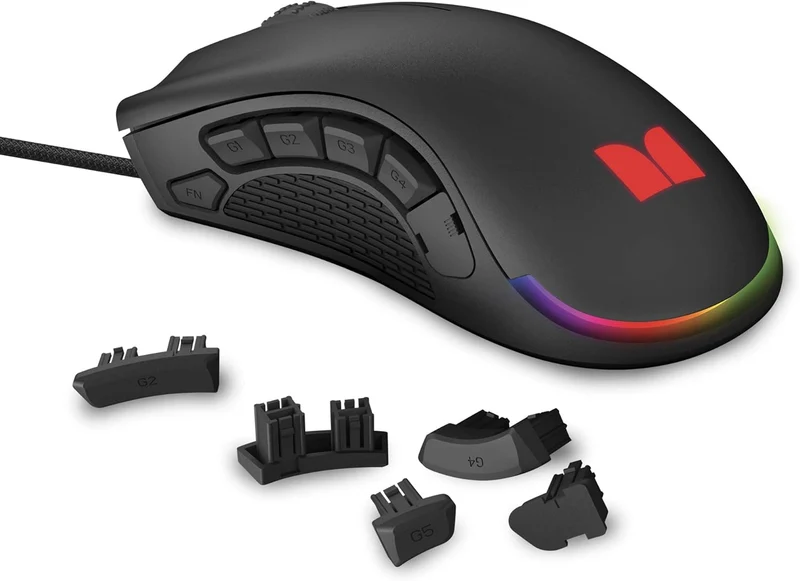Monster Alpha 9.0 RGB Wired Gaming Mouse, Customizable Buttons, Programmable LED Lighting, True 16,000 Adjustable DPI, Ergonomic Optical PC Gaming