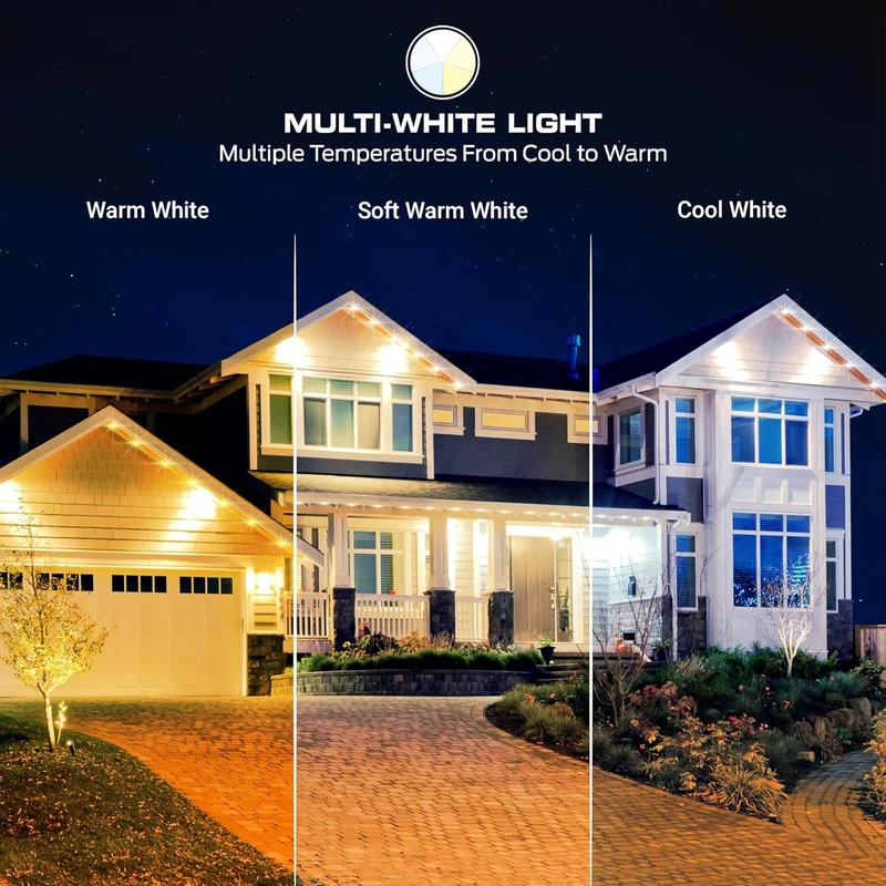 Monster Smart Permanent Outdoor Lights, 50ft, 36 LED Eaves Lights, RGB+IC+WW, Weather & Water Resistant, App & Voice Control, Compatible with Alexa and Google, for Halloween, Christmas & Year-Round