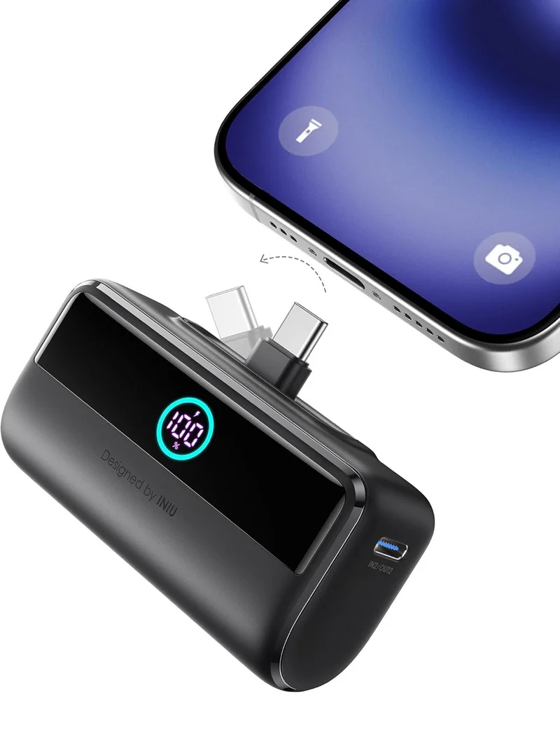 INIU Mini Portable Charger, 5500mAh Power Bank with Build-in USB-C Connector, 22.5W PD Fast Charging USB C in&Out Battery Pack, External Phone Charger for iPhone 16/15, Samsung S23 S22, Google etc
