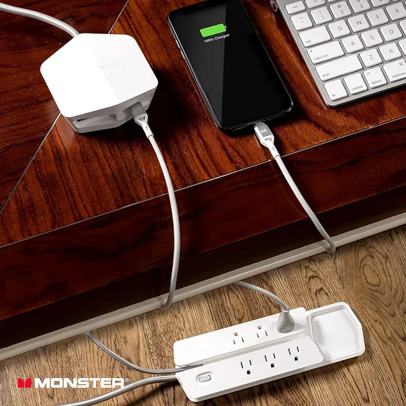 Power Center Vertex Surge Protector With Detachable Power Strip - 6 AC Outlets, 2 USB-A Ports & 1 USB-C Port