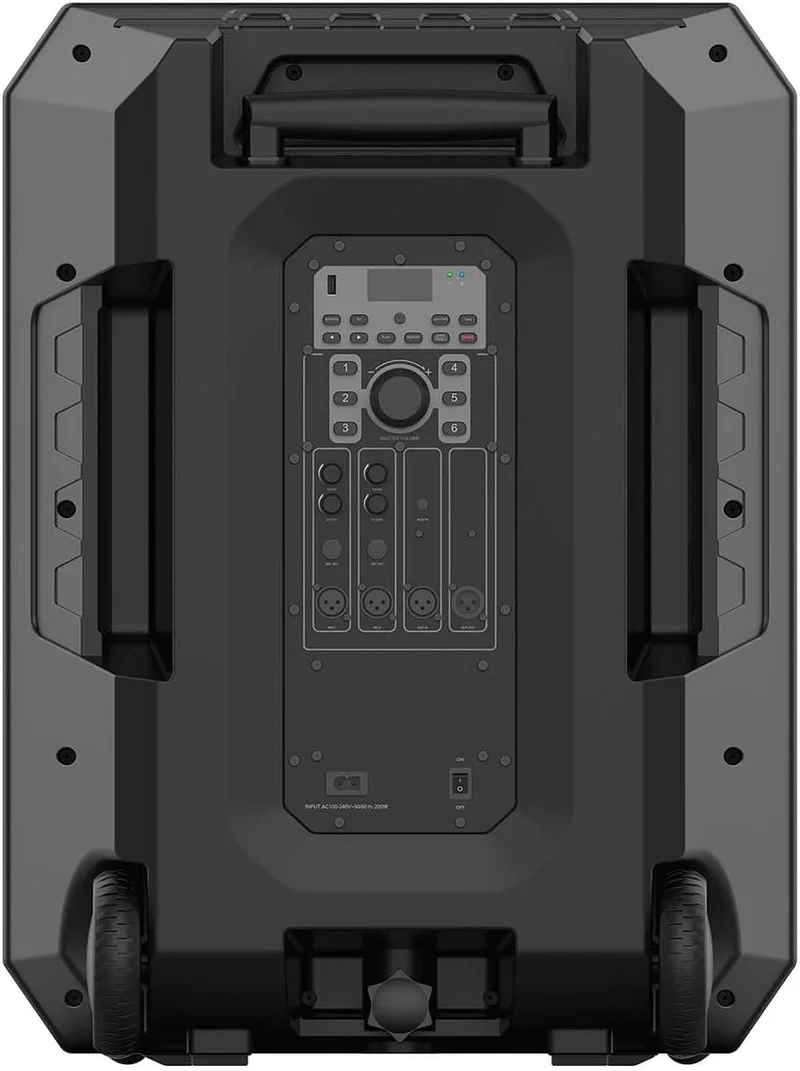 Monster X6 All-in-One Bluetooth Speaker System, Party Speaker, PA | 600W Power, 15" Sub | Beat Synced LED Lights, All Terrain Wheels, TWS Pairing, App Control | Includes Adjustable Tripod & Microphone