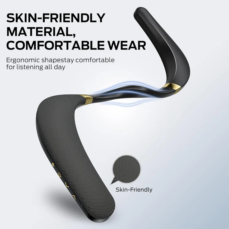 Monster Boomerang Neckband Bluetooth Speaker, Neck Wireless Wearable Speaker with 12H Playtime, True 3D Stereo Sound, Portable Soundwear, IPX7 Waterproof, for Home Sport Outdoor