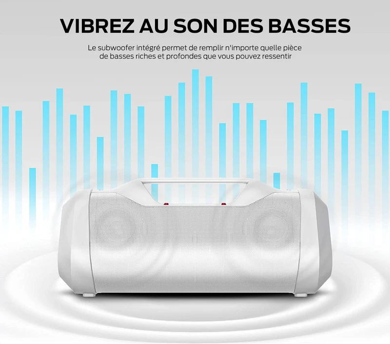 Monster Blaster 3.0 Portable Speaker, 120W Wireless Bluetooth Speaker, IPX5 Rechargeable Waterproof Bluetooth Speaker with USB Charge Out & Aux Input