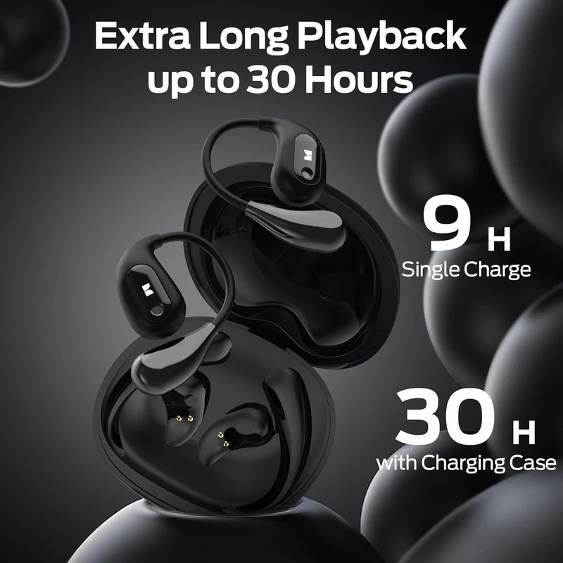 Monster Open Ear Headphones, Bluetooth 5.4 Earphones Wireless - Touch Control, IPX6 Waterproof Open Ear Earbuds (Black)