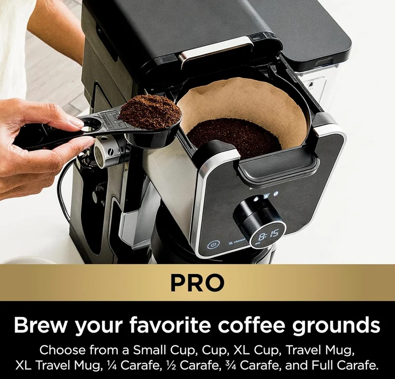 Ninja Drip Coffee Maker With K Cup Combo, DualBrew Pro Specialty Coffee System, 12 Cup Single Serve Coffee Makers with Paper Filter (CFP301)
