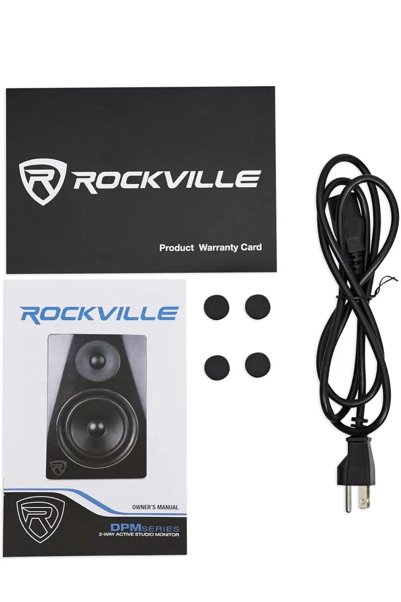 Rockville 2-Way 150W White Active/Powered Studio Monitor Speaker, 5.25" (DPM5W)