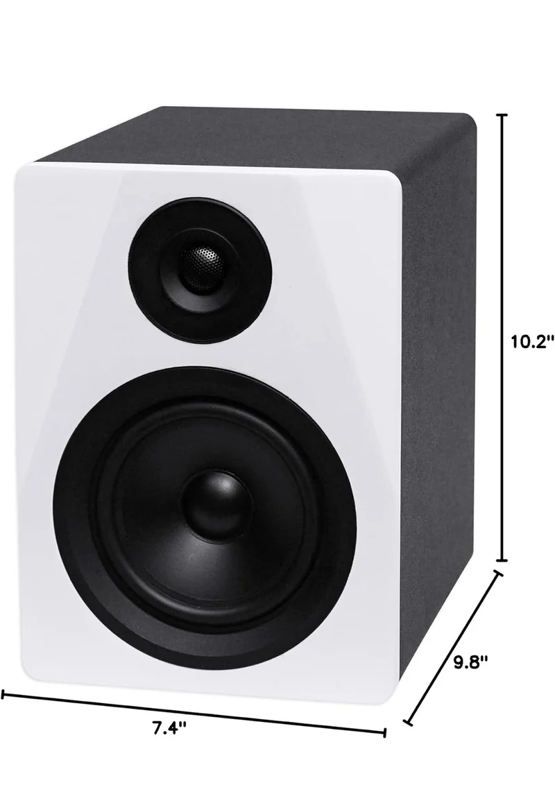 Rockville 2-Way 150W White Active/Powered Studio Monitor Speaker, 5.25" (DPM5W)