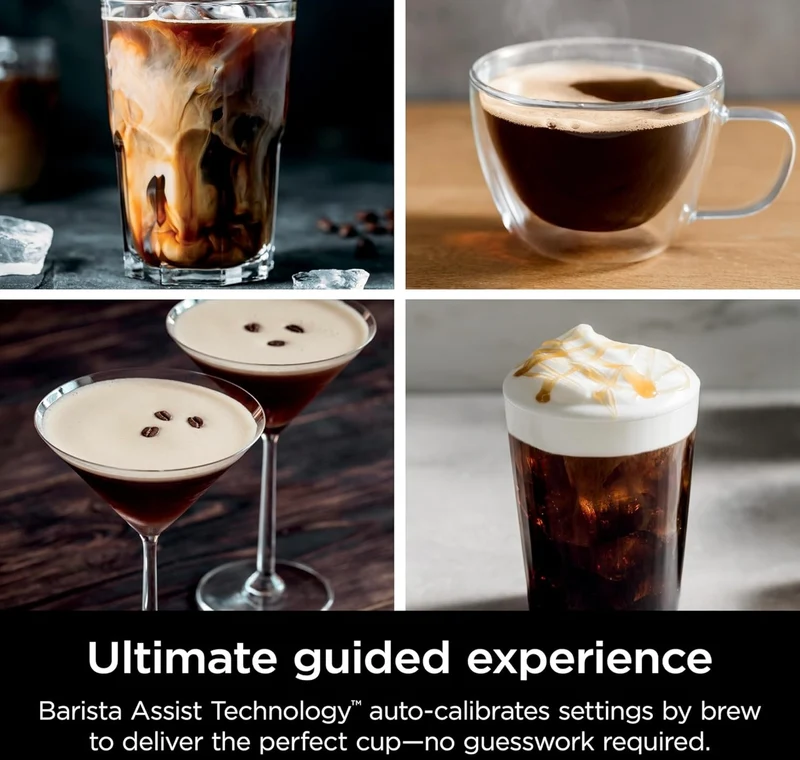 Ninja Luxe Cafe Premier Series, Espresso Machine, Drip Coffee, Rapid Cold Brew, Integrated Grinder, Hands-Free Frother