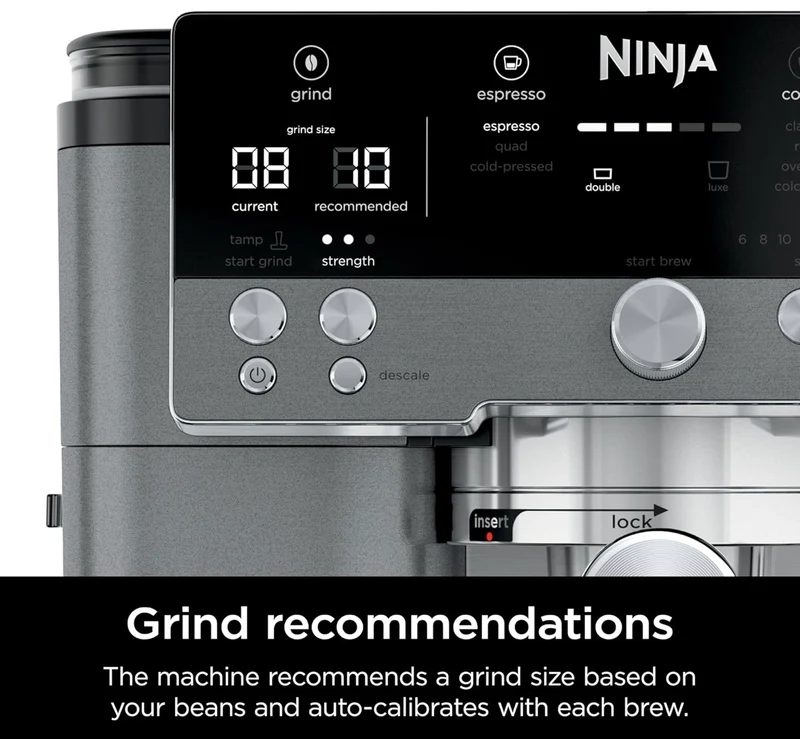 Ninja Luxe Cafe Premier Series, Espresso Machine, Drip Coffee, Rapid Cold Brew, Integrated Grinder, Hands-Free Frother