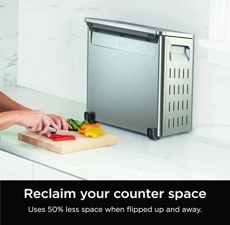 Ninja Flip Toaster Oven&Air Fryer, 8-in-1 Functionality, Flip Up & Away Capability for Storage Space, LargeCapacity - Stainless,1800 watts (SP151)