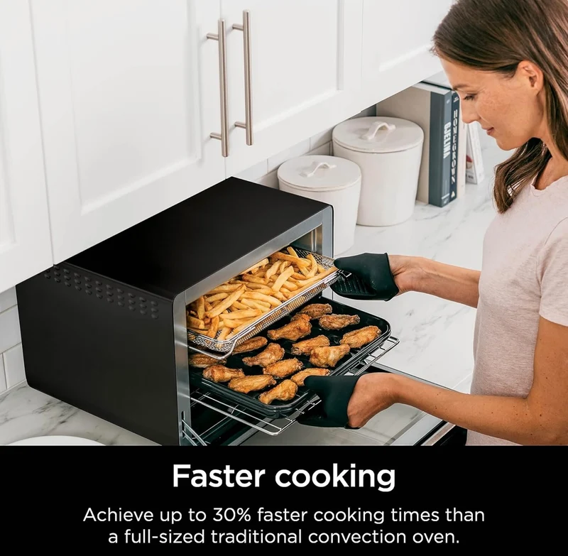 Ninja DT202BK Foodi 8-in-1 XL Pro Air Fry Oven, Large Countertop Convection and Digital Toaster Oven - 1800 Watts (Black )
