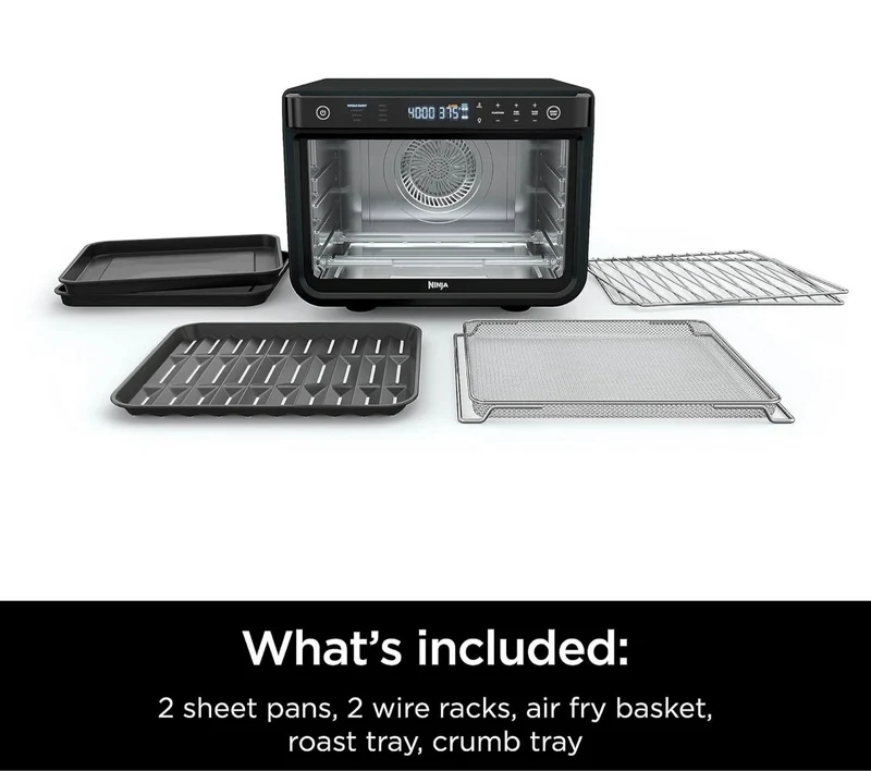 Ninja DT202BK Foodi 8-in-1 XL Pro Air Fry Oven, Large Countertop Convection and Digital Toaster Oven - 1800 Watts (Black )