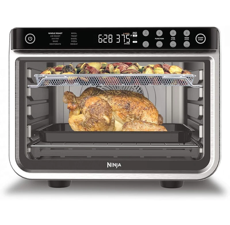 Ninja Air Fryer and Toaster Oven, Foodi Series, XL Pro Air Oven Kitchen Countertop Convection, 10-in-1 Functions - 1800 Watts Stainless Steel (DT201)