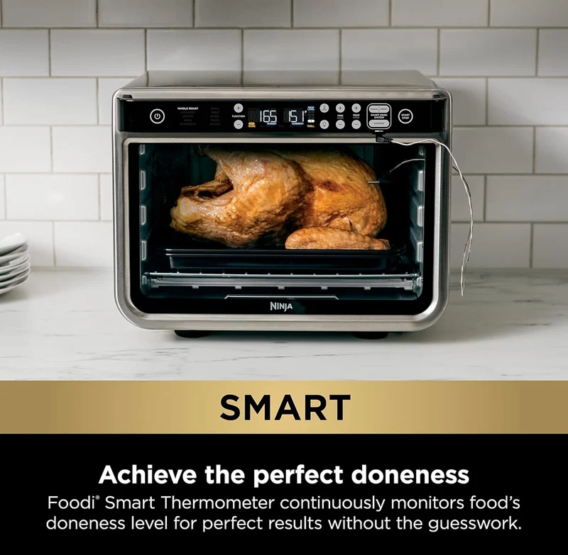 Ninja DT251 Foodi 10-in-1 Smart XL Air Fry Oven, Bake, Broil, Toast, Roast, Digital Toaster True Surround Convection up to 450°F-Silver