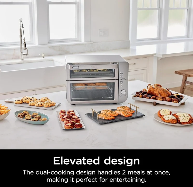 Ninja Air Fryer & Toaster Oven, Double Stack XL, Countertop Oven, 12-in-1 (Stainless Steel DCT601 )