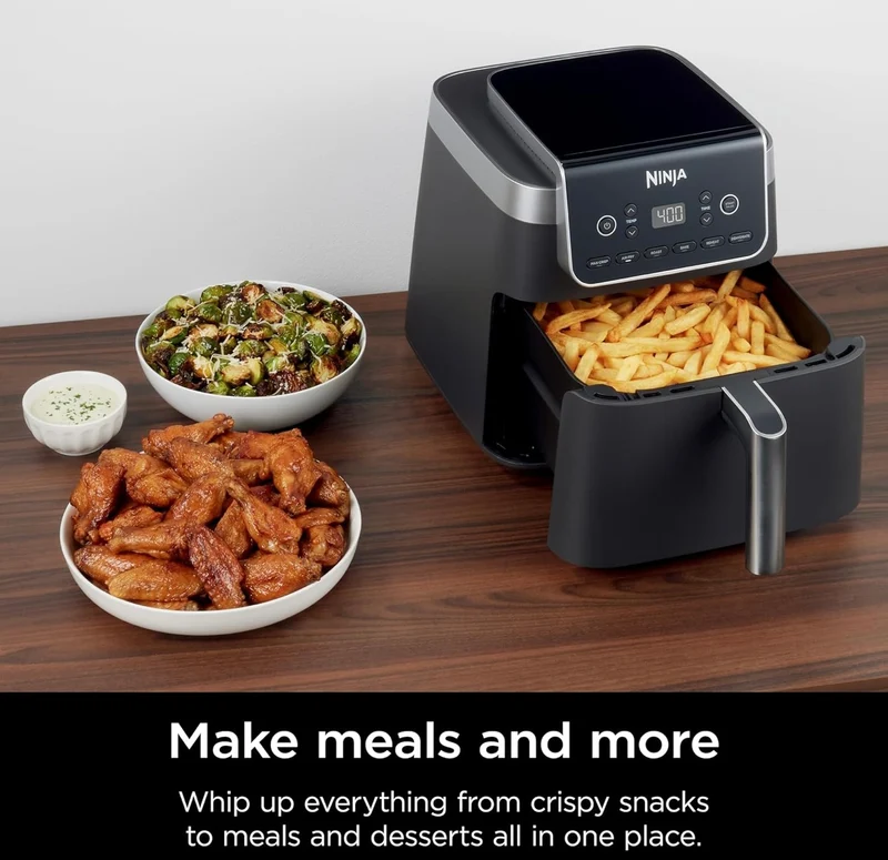 Ninja Air Fryer Pro XL 6-in-1 with 6.5 QT Capacity, Max Crisp, Air Fry, Air Roast, Bake, Reheat, Dehydrate, Max Crisp Technology with 450F, Nonstick Basket & Crisper Plate, Grey, AF181