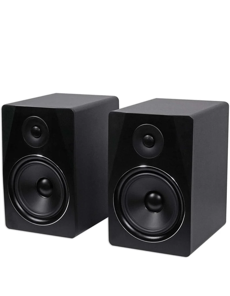Rockville APM8B Powered USB Studio Monitor Speaker Pair in Black, 8", 2-Way, 500W, EQ, MDF Wood, RCA/XLR