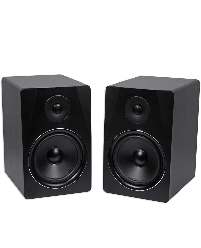 Rockville APM8B Powered USB Studio Monitor Speaker Pair in Black, 8", 2-Way, 500W, EQ, MDF Wood, RCA/XLR