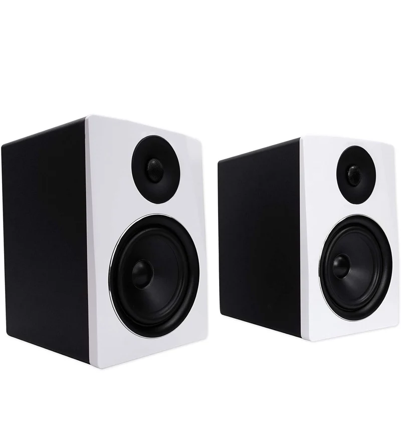 Rockville APM6W Powered USB Studio Monitor Speaker Pair in White, 6.5", 2-Way, 350W, EQ, MDF Wood, RCA/XLR