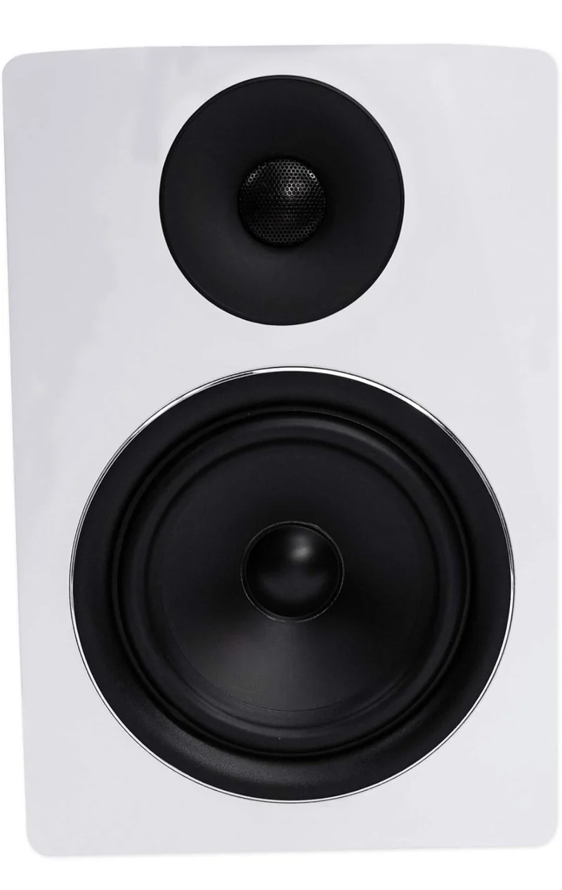 Rockville APM6W Powered USB Studio Monitor Speaker Pair in White, 6.5", 2-Way, 350W, EQ, MDF Wood, RCA/XLR