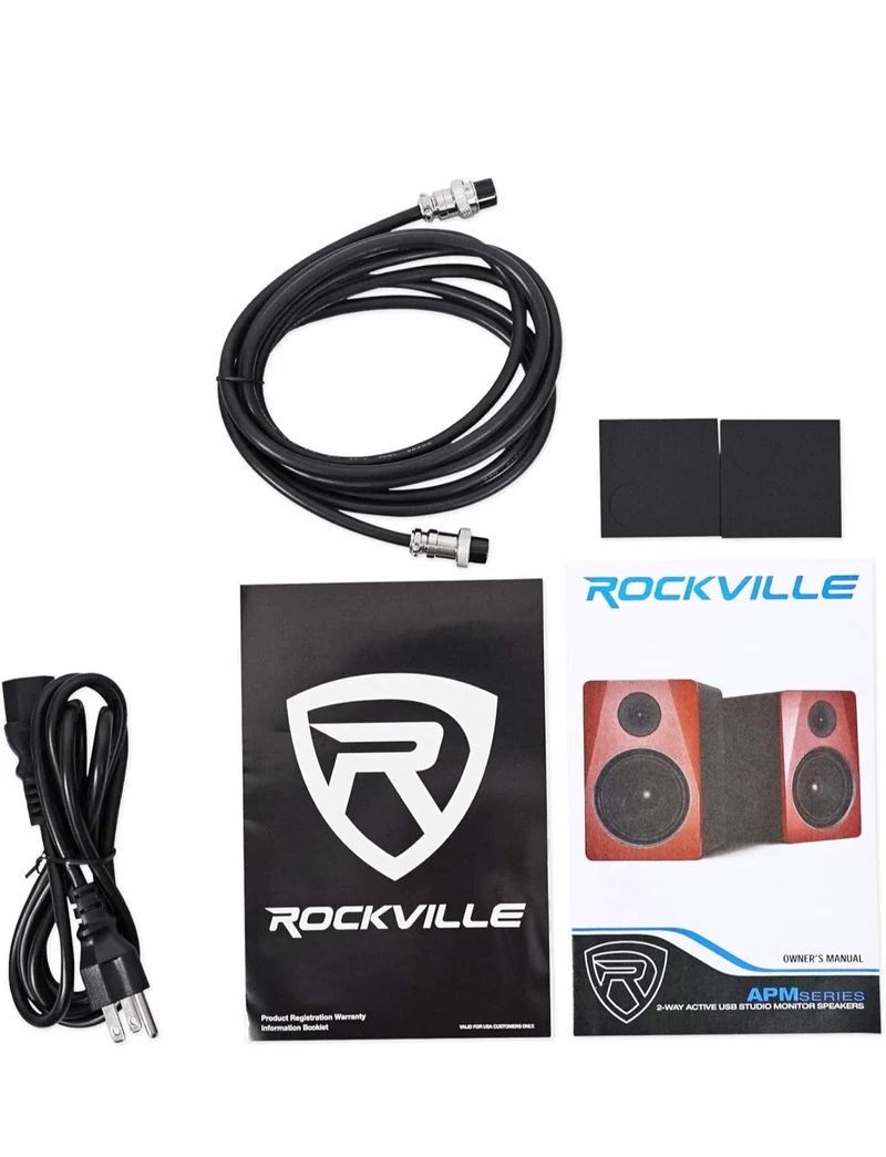Rockville 5.25" 2-Way 250W Active/Powered USB Studio Monitor Speakers Pair (APM5C)