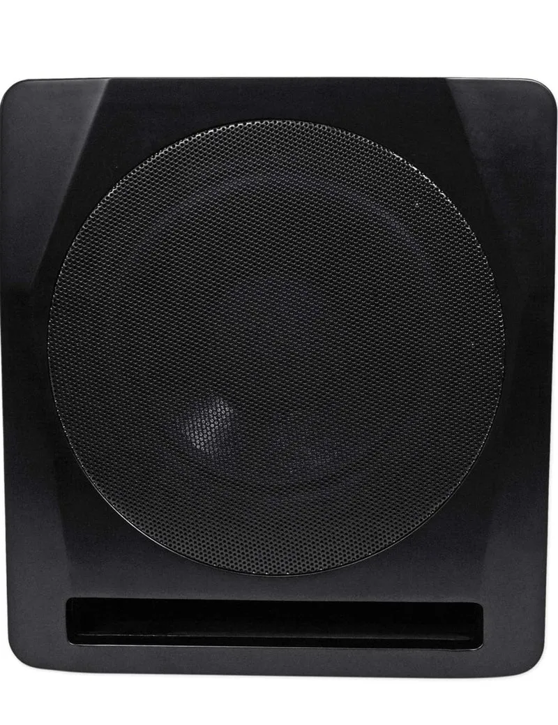 Rockville APM10B Active Studio Subwoofer in Black, 10"", 400W, MDF Wood, RCA/XLR/Optical, Front-Firing Port