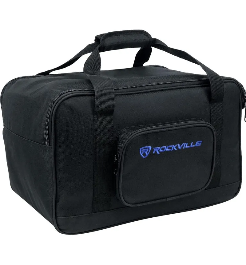 Rockville Pair BPA8 8" Professional Powered Active 300w DJ PA Speaker w Bluetooth Bundle with Rockville Pair TB8 Lightweight Rugged Speaker Bag Carry Case for 8" DJ PA Speakers